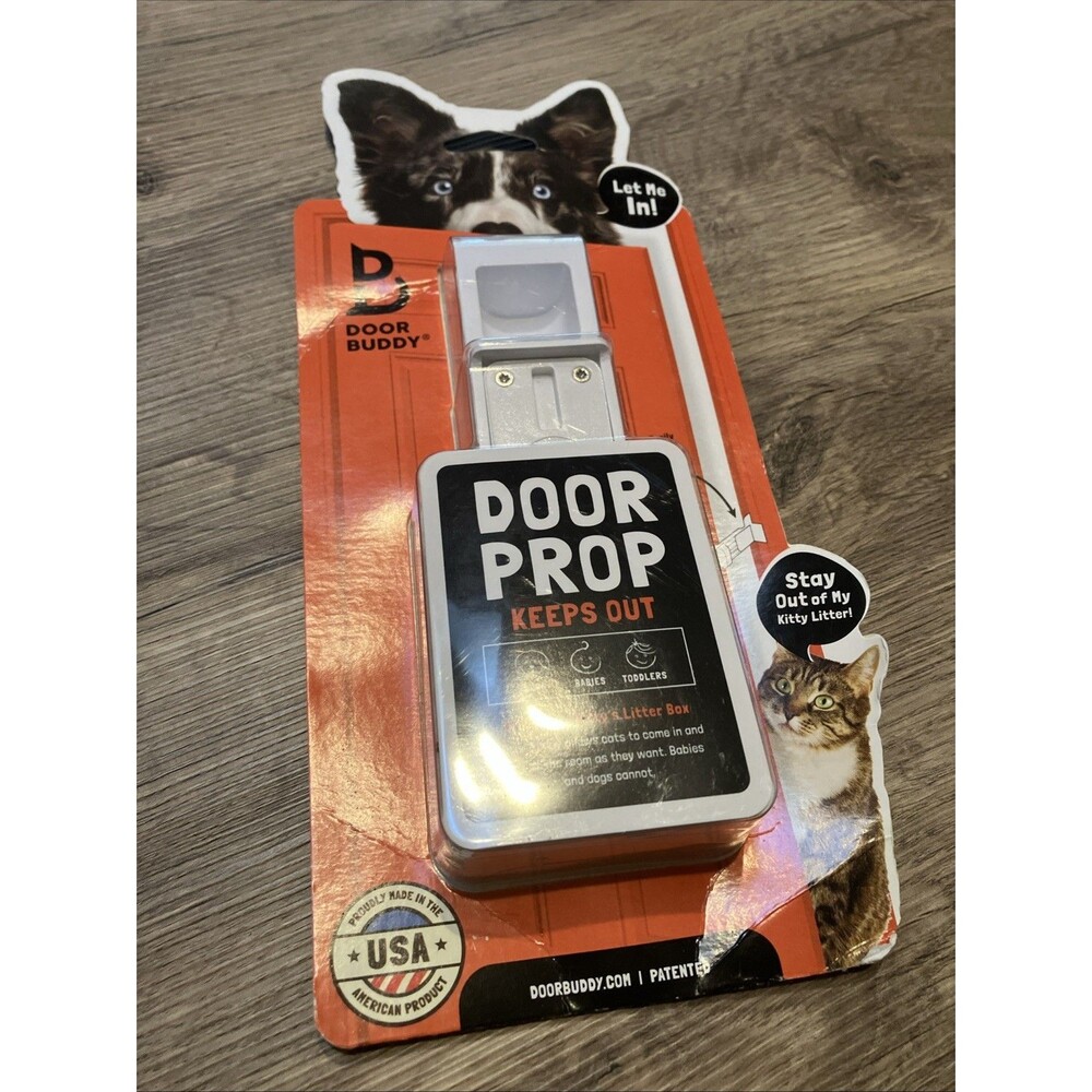 Door Buddy Door Safety Prop - Lets Cats Enter But Keeps Out Dogs and Babies NEW